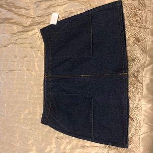 charlotte russe zip up dark wash denim skirt